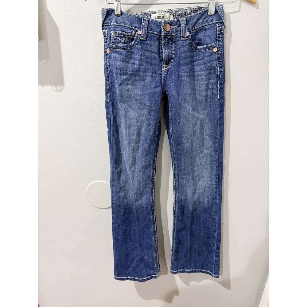 Ariat Real Denim Jeans Women' 12 Short Blue Mid Rise Boot cut Medium Wash Y2K V